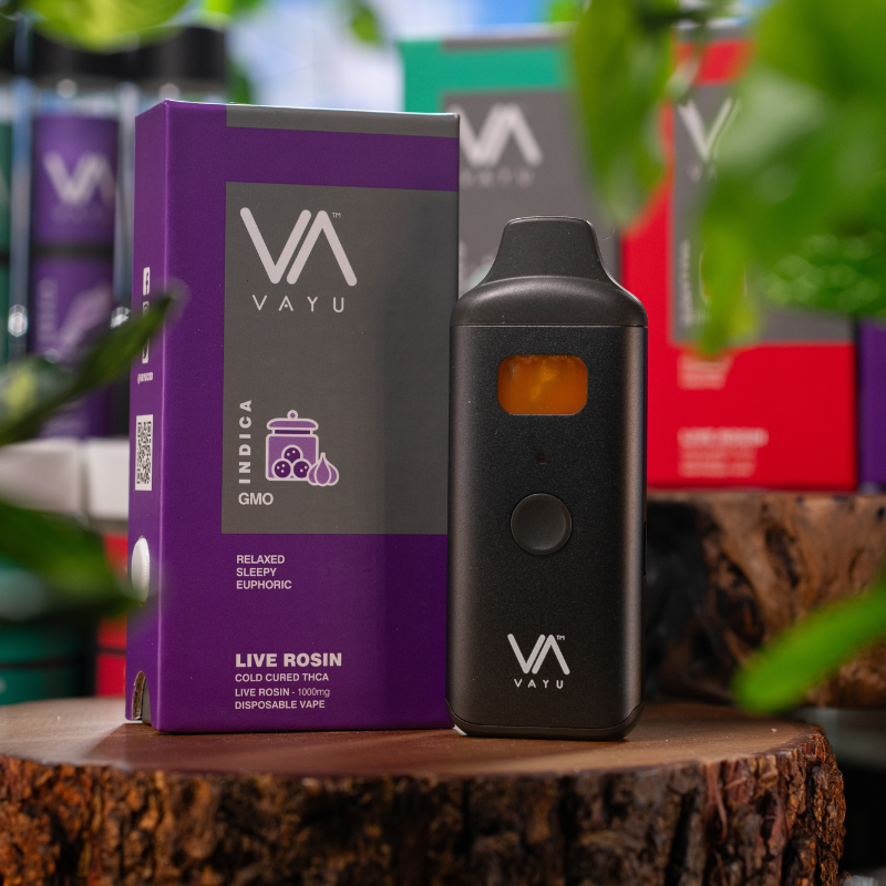GMO - Indica - Live Rosin Cold Cured THCA - 1G Disposable Vapes